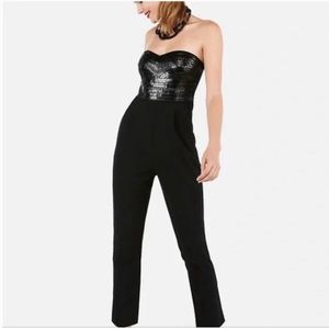 Express Sequin Strapless Jumpsuit sz14